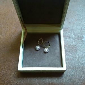 Ashlynn Avenue White Gold Plated Halo Earrings.